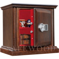 Сейф с отделкой деревом Safewood 57EL Flock Chrome