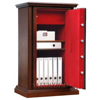 Сейф с отделкой деревом Safewood 112EL Flock Chrome