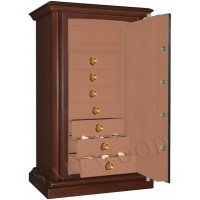Сейф с отделкой деревом Safewood 112EL Flock Chrome (7 лотков)